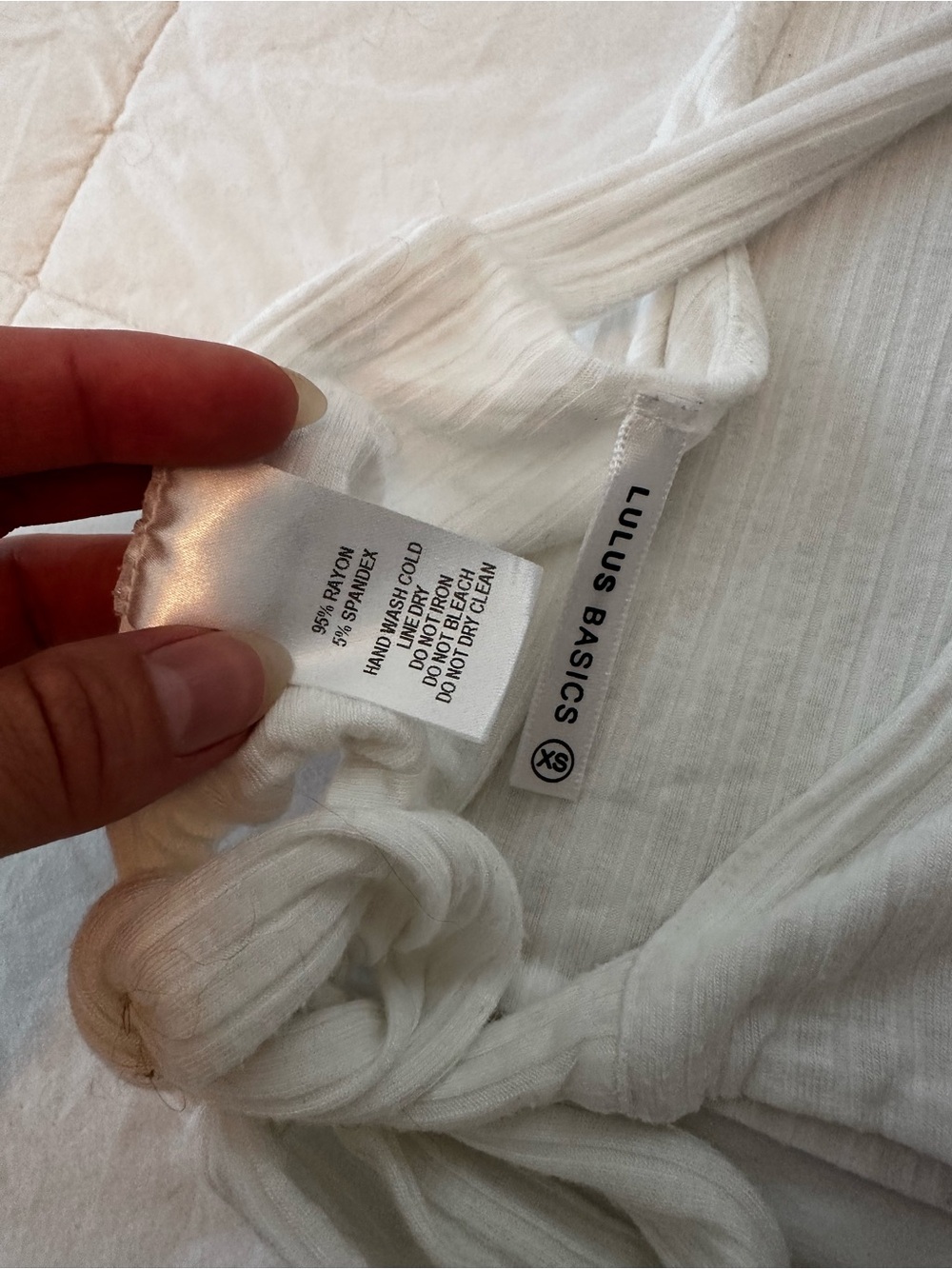 Lulus Cream Ribbed Cross-Back Tank Top - Picture 3 of 3